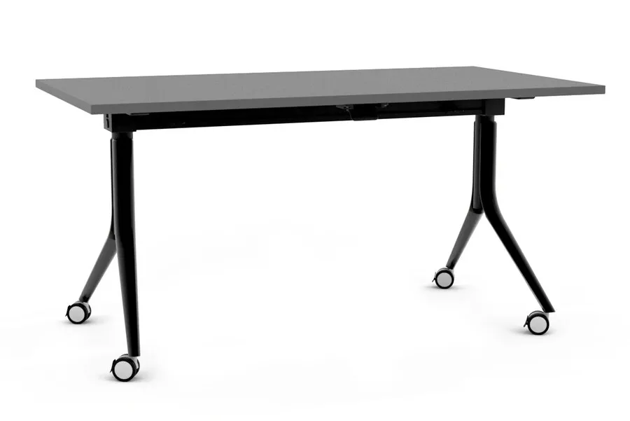 Biurko składane na kółkach CARL 150x80 - antracyt/czarny