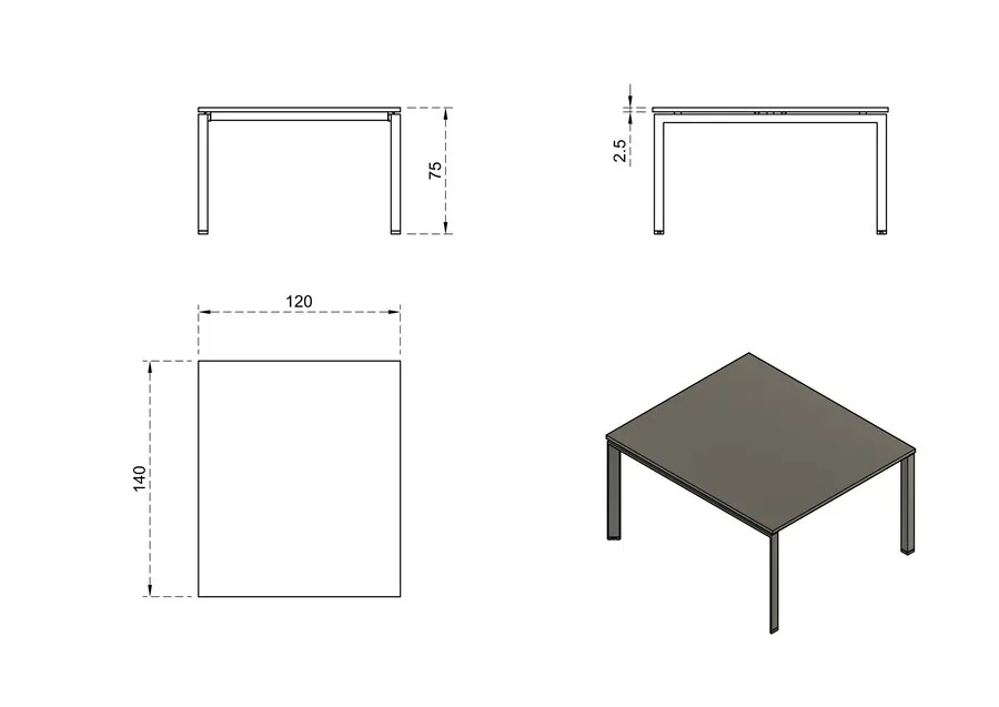 Biurko PASON WORKSTATION 2 120x140 - orzech/czarny