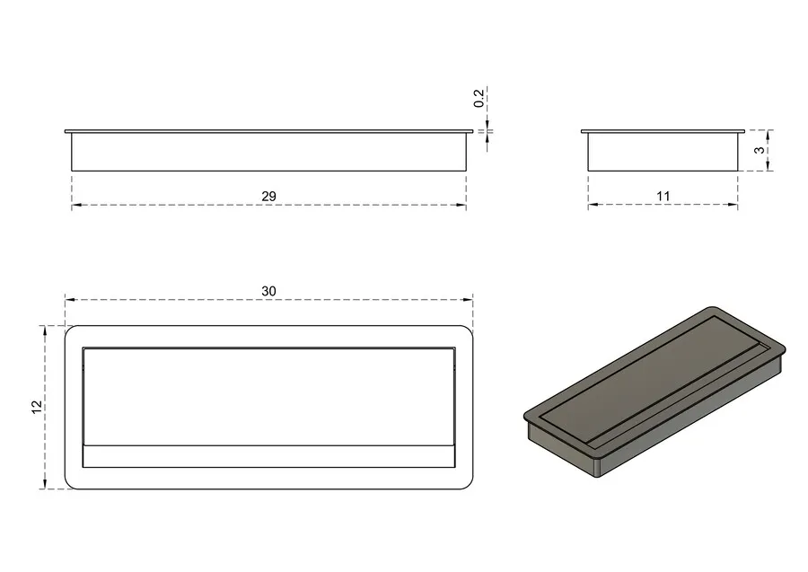 Aluminiowa maskownica kabli - biały
