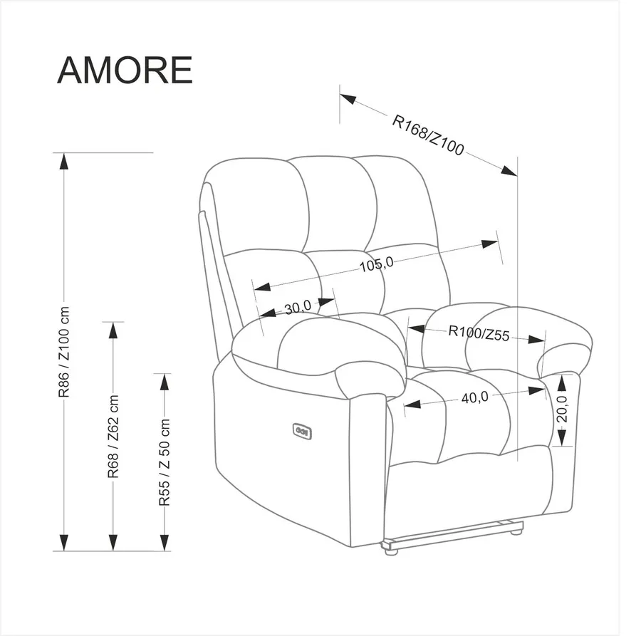 Fotel wypoczynkowy AMORE - beżowy
