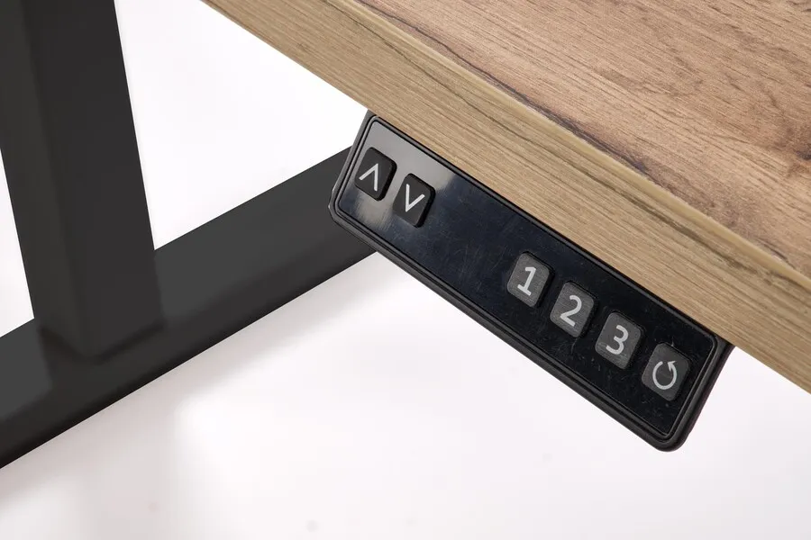Biurko z funkcją regulacji wysokości B54 - dąb artisan/czarny