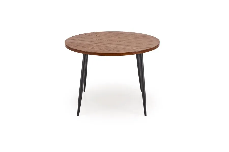 Stół okrągły BARRY 105 cm - orzech/czarny