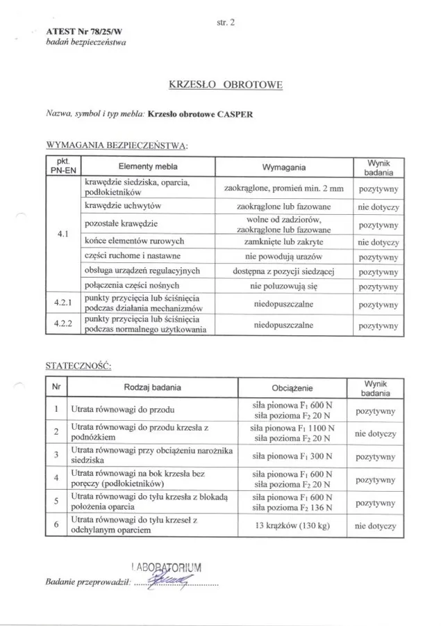 Fotel biurowy CASPER - czarny