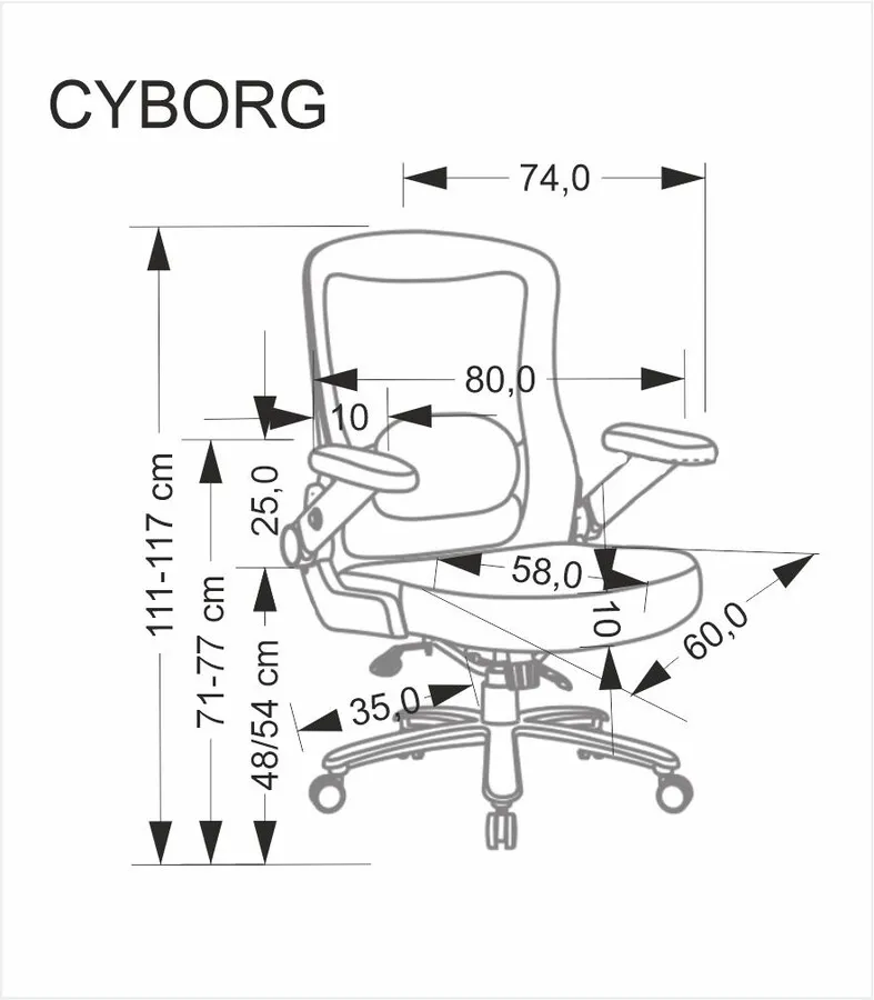 Fotel biurowy CYBORG - czarny