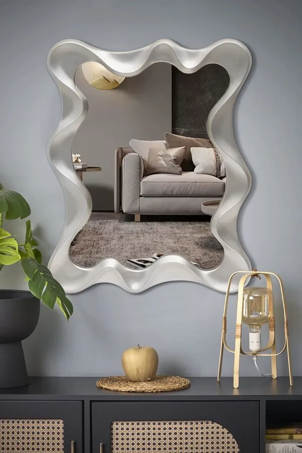 Lustro ścienne DECO - srebrny antyczny