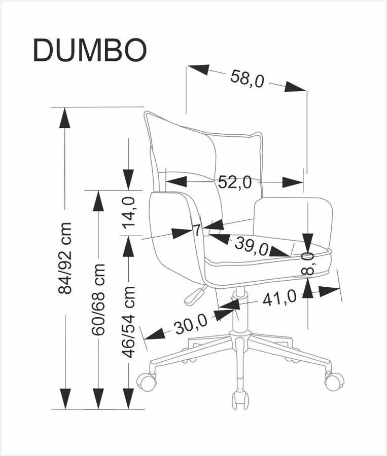 Fotel obrotowy DUMBO - jasny różowy