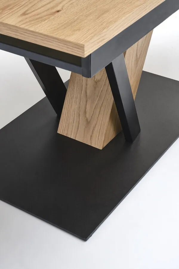 Stół rozkładany FANIS 160/220x90 - naturalny/czarny
