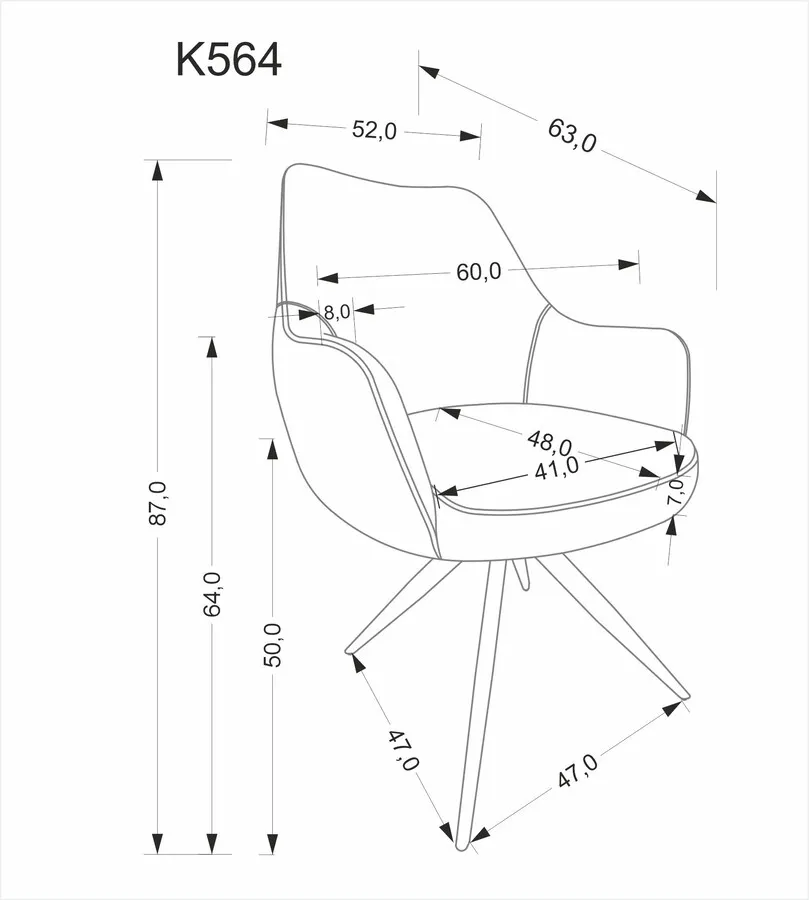 Krzesło obrotowe K564 - beżowy