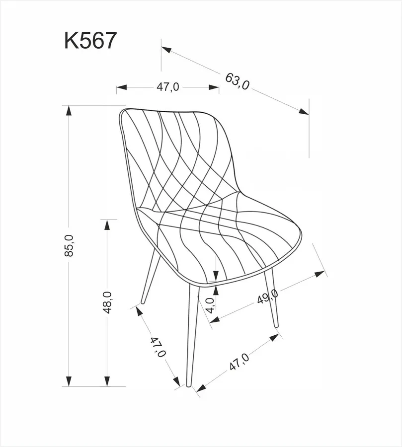 Krzesło K567 - popielaty