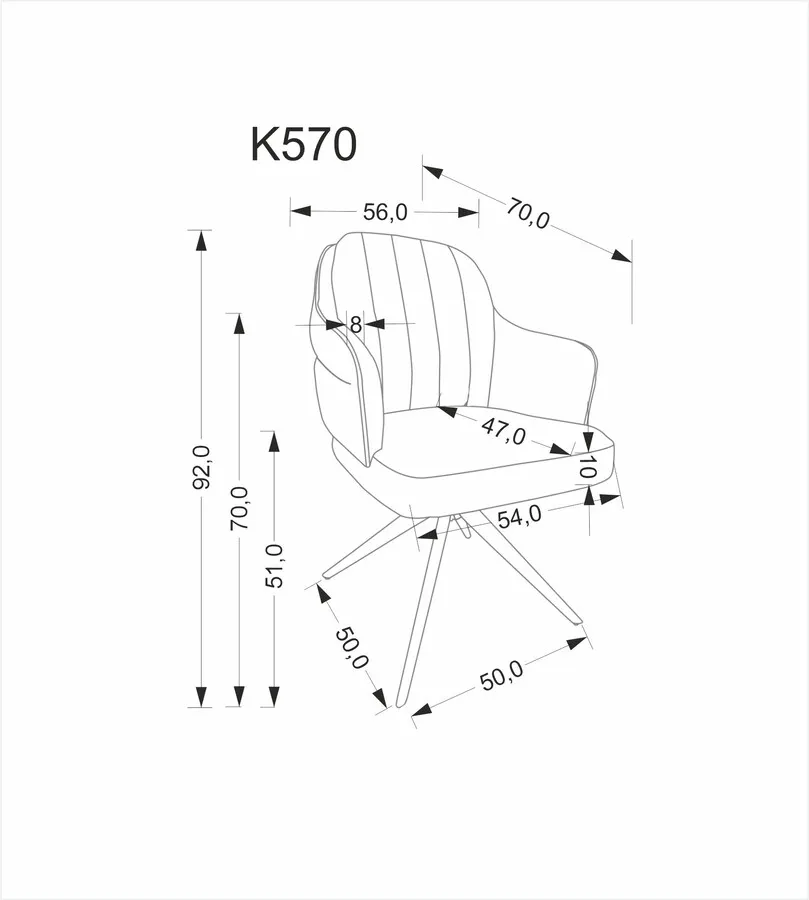 Krzesło obrotowe K570 - popielaty