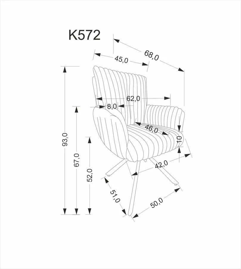 Krzesło obrotowe K572 - kremowy