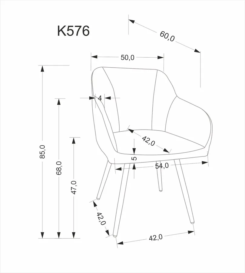 Krzesło z podłokietnikami K576 - oliwkowy