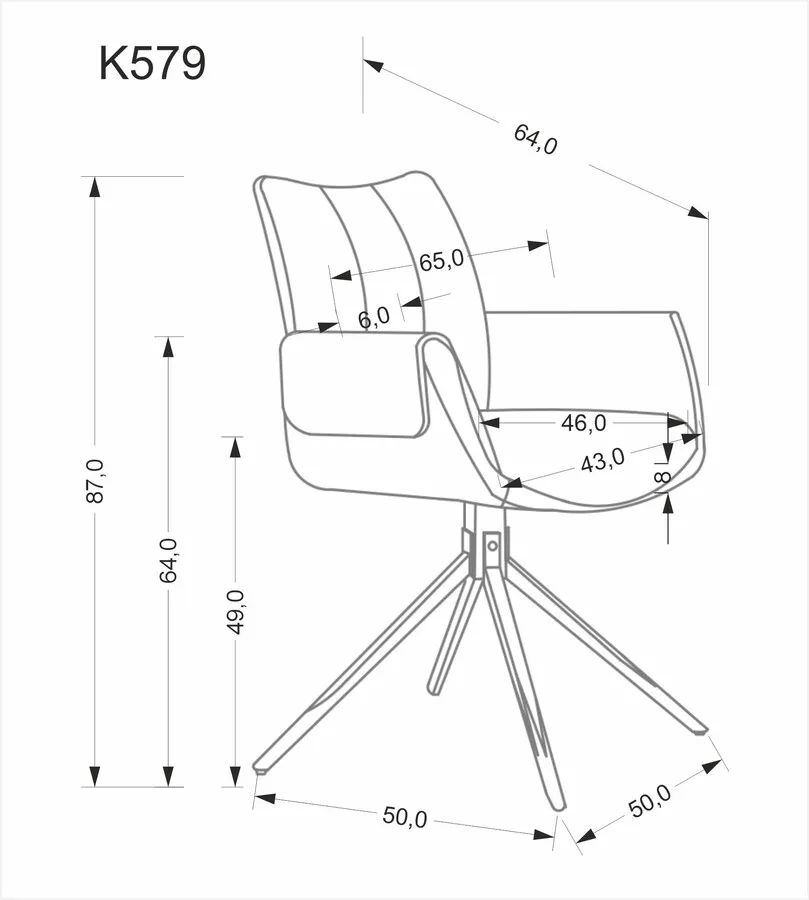 Krzesło obrotowe K579 - popielaty