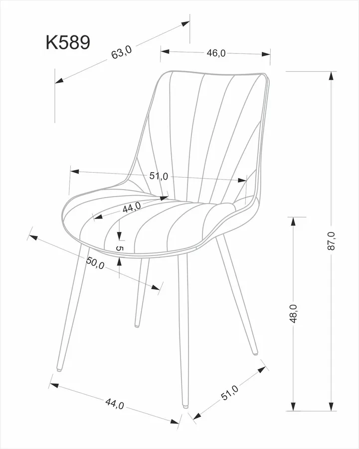Krzesło welurowe K589 - beżowy