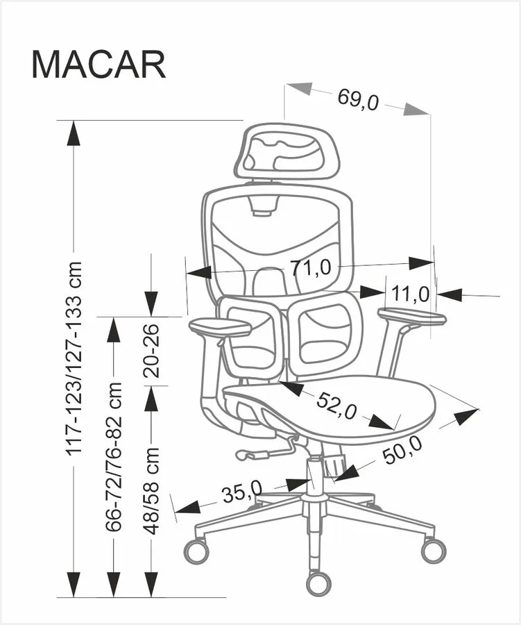 Fotel biurowy MACAR - czarny
