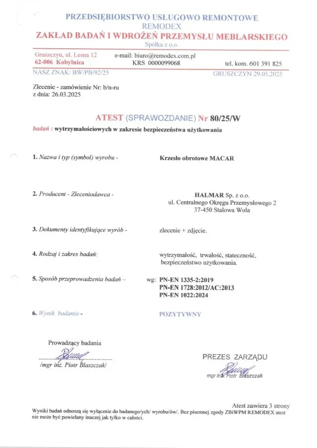 Fotel biurowy MACAR - czarny