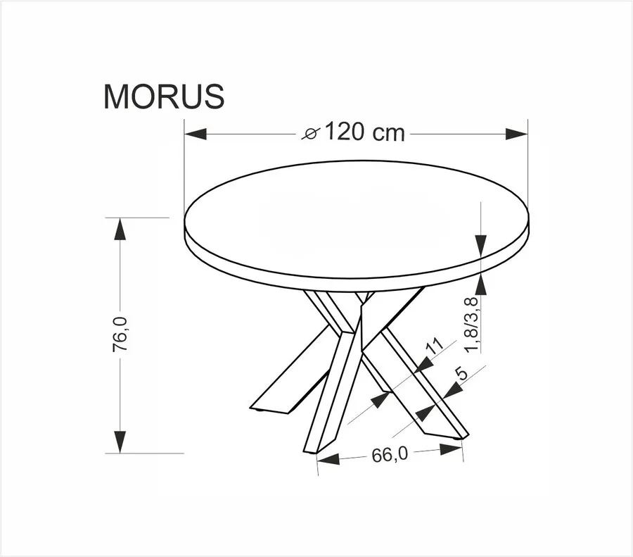 Stół okrągły MORUS 120 cm - naturalny
