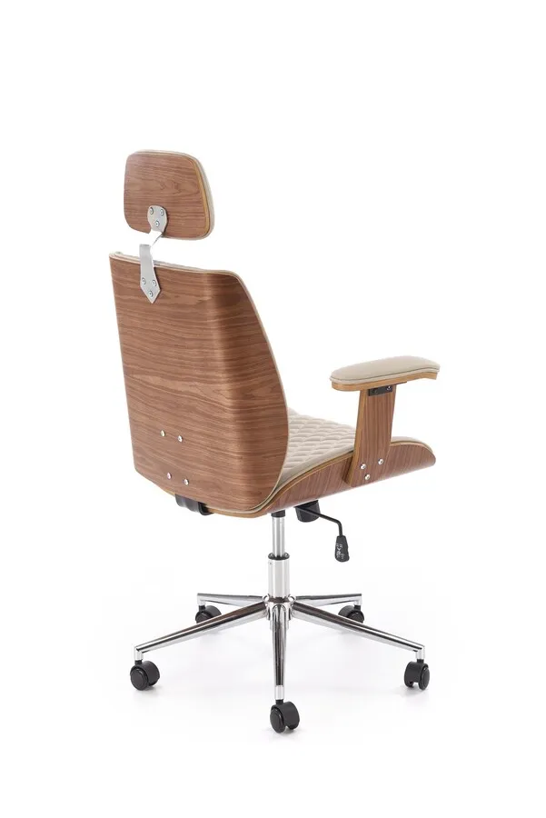 Fotel gabinetowy TIMBER - orzech/beżowy