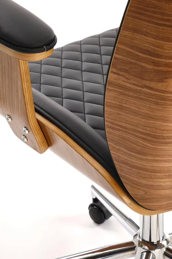 Fotel gabinetowy TIMBER - orzech/czarny