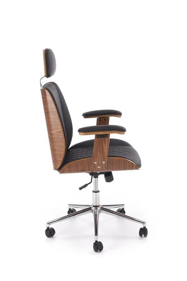 Fotel gabinetowy TIMBER - orzech/czarny