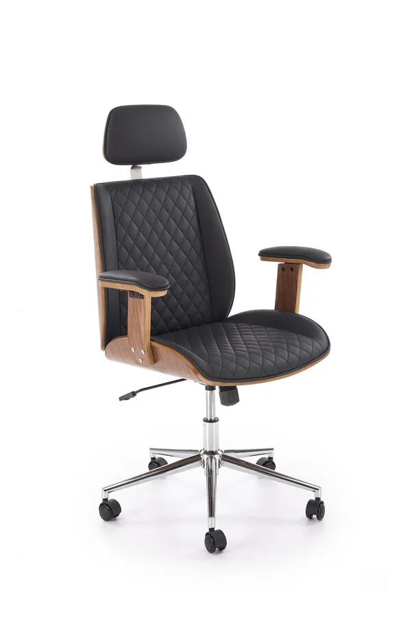 Fotel gabinetowy TIMBER - orzech/czarny