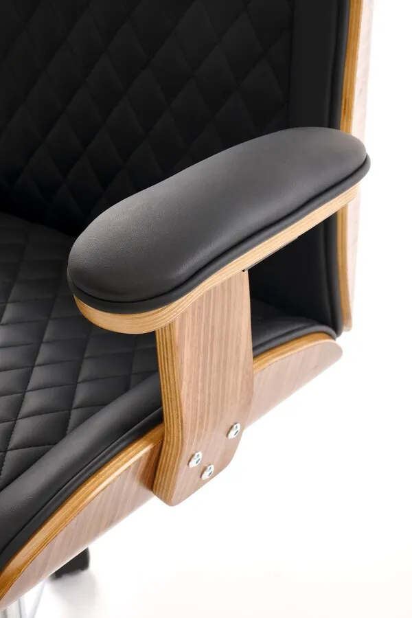 Fotel gabinetowy TIMBER - orzech/czarny