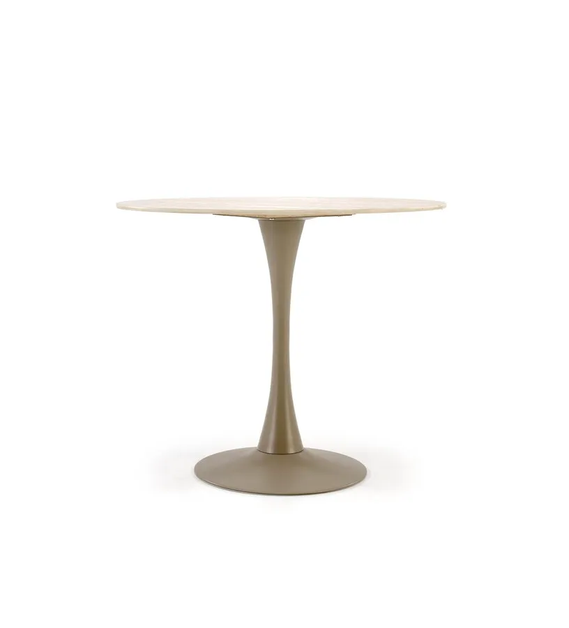 Stół okrągły TOLIO 90 cm - trawertyn/kaszmir