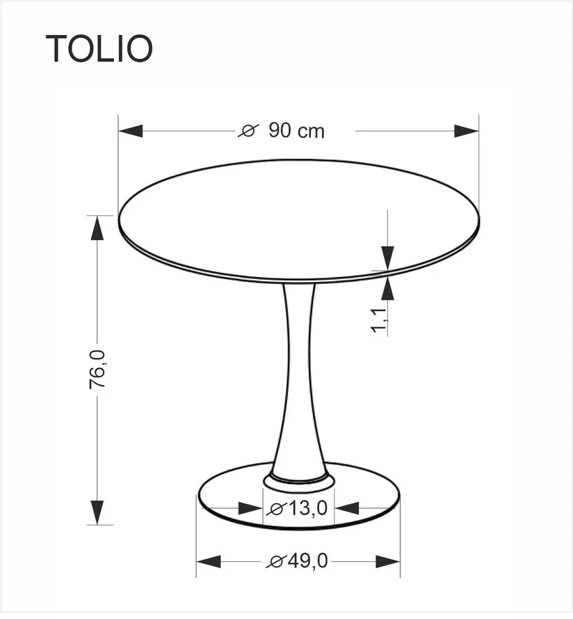Stół okrągły TOLIO 90 cm - trawertyn/kaszmir