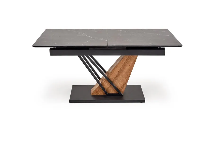 Stół rozkładany VOLANT 140/180x90 - czarny marmur/dąb złoty