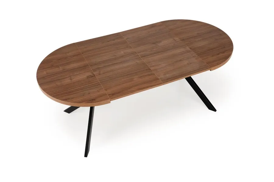 Stół okrągły rozkładany PERONI 100/250x100 - orzech/czarny