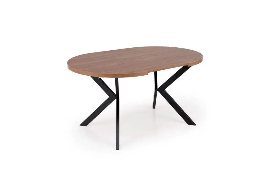 Stół okrągły rozkładany PERONI 100/250x100 - orzech/czarny