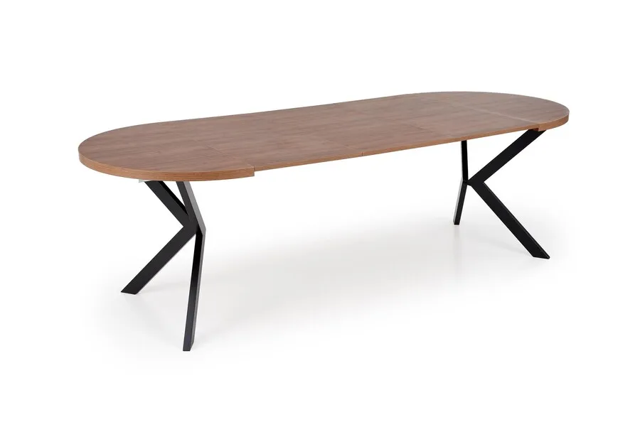 Stół okrągły rozkładany PERONI 100/250x100 - orzech/czarny
