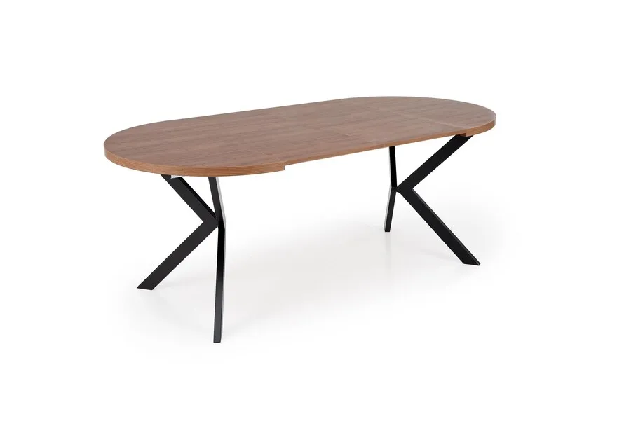 Stół okrągły rozkładany PERONI 100/250x100 - orzech/czarny