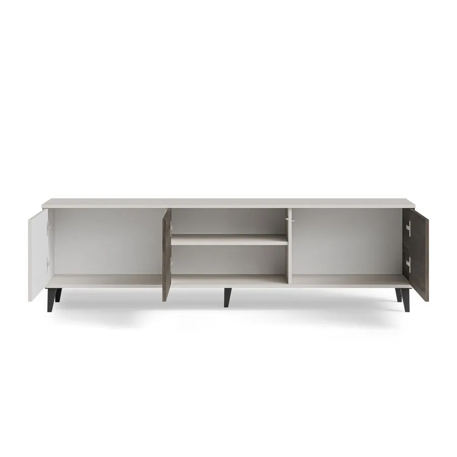 Szafka RTV 3-drzwiowa RANDOM 2 RTV-2 180 cm - kaszmir/orzech