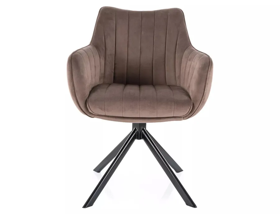 Krzesło obrotowe welurowe AZALIA Velvet - cappuccino Bluvel 38