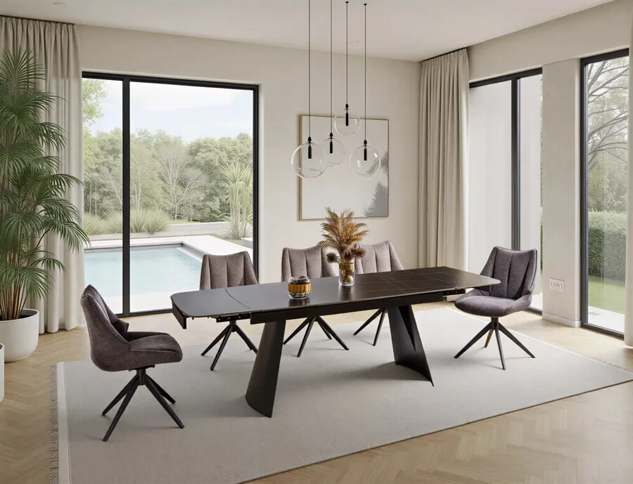Stół rozkładany BACARDI 160/240x90 - czarny mat