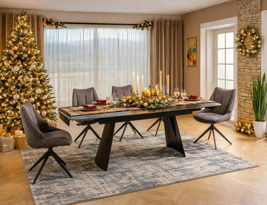 Stół rozkładany BACARDI 160/240x90 - czarny mat