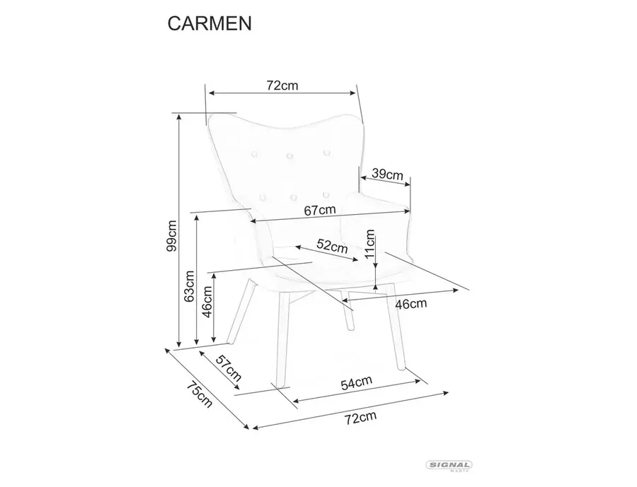 Fotel CARMEN Raven - szary Raven 07