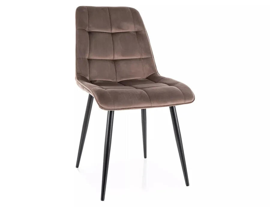 tkanina Bluvel 38 Krzesło welurowe pikowane CHIC Velvet - cappuccino Bluvel 38