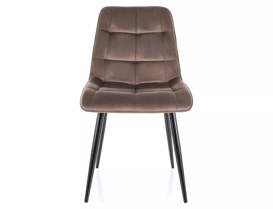 Krzesło welurowe pikowane CHIC Velvet - cappuccino Bluvel 38