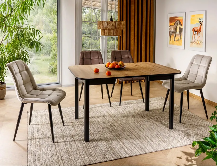 Krzesło welurowe pikowane CHIC Velvet - cappuccino Bluvel 38