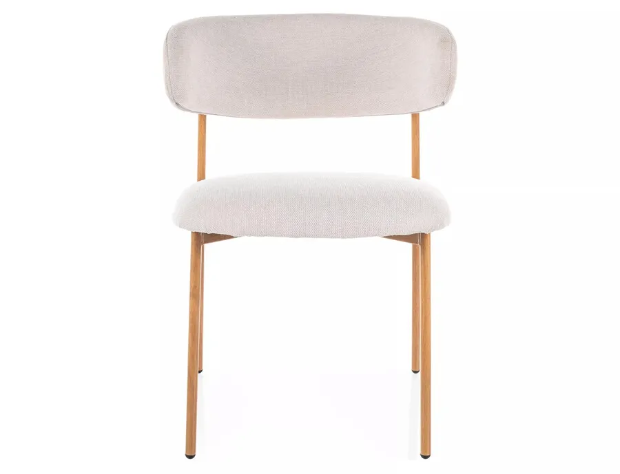 Krzesło tapicerowane ELTON D Brego - dąb/jasny beżowy Brego 22