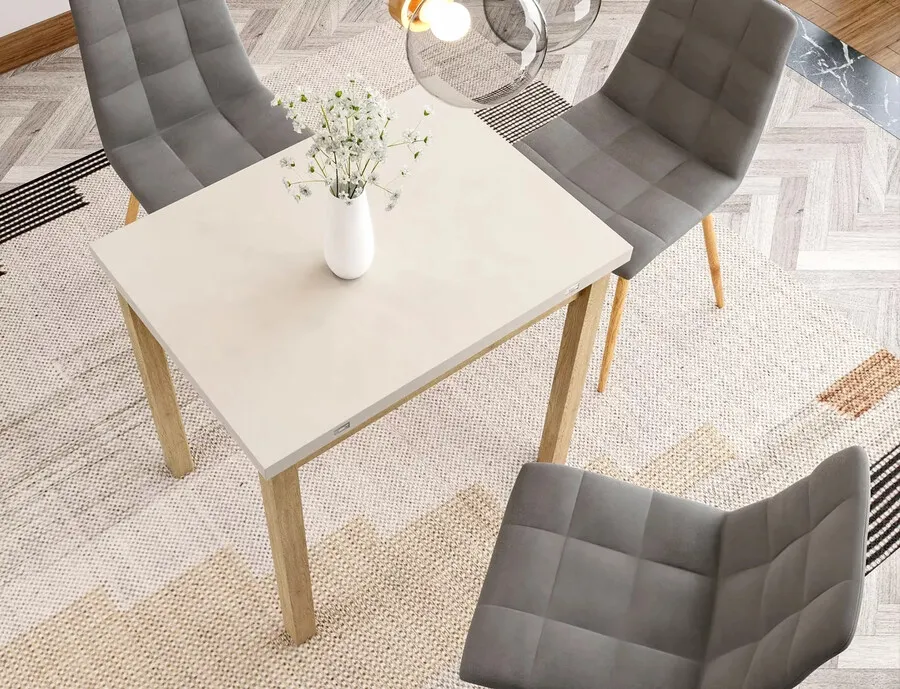 Stół rozkładany FLIP 80/160x80 - kaszmir/dąb cremona torro