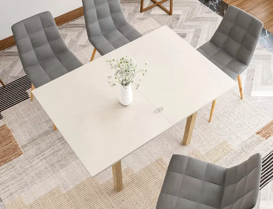 Stół rozkładany FLIP 80/160x80 - kaszmir/dąb cremona torro