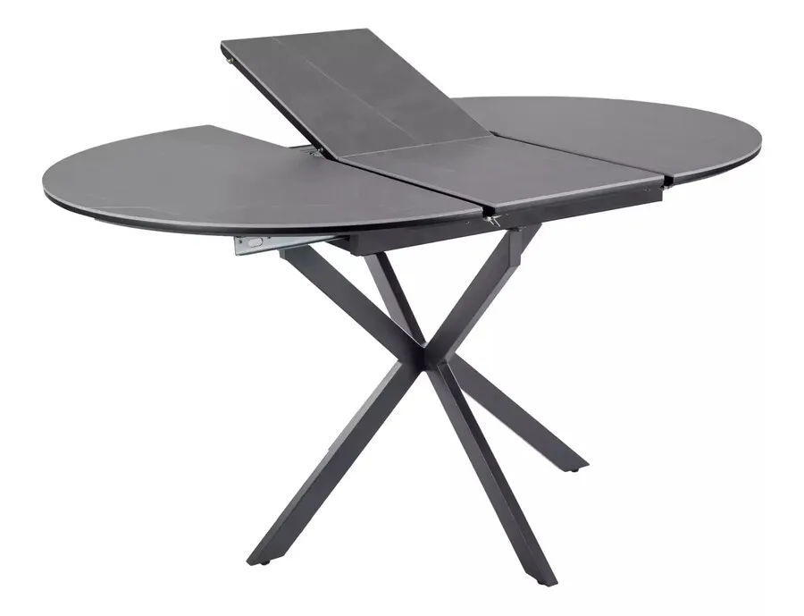 Stół okrągły rozkładany GASTON CERAMIC 100/135x100 - szary/czarny