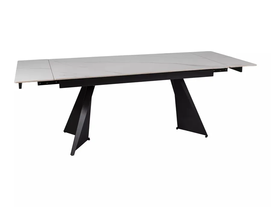 Stół rozkładany LACONI 160/220x90- biały/czarny
