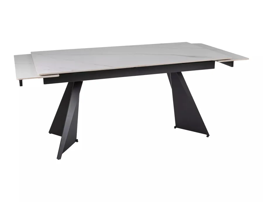Stół rozkładany LACONI 160/220x90- biały/czarny