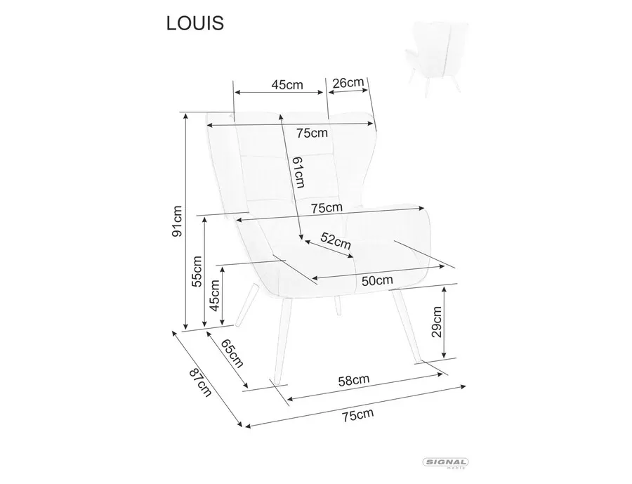 Fotel LOUIS Velvet - beżowy Bluvel 28