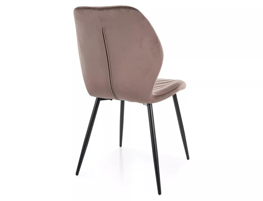 Krzesło tapicerowane welurowe MIKE Velvet - cappuccino Bluvel 38