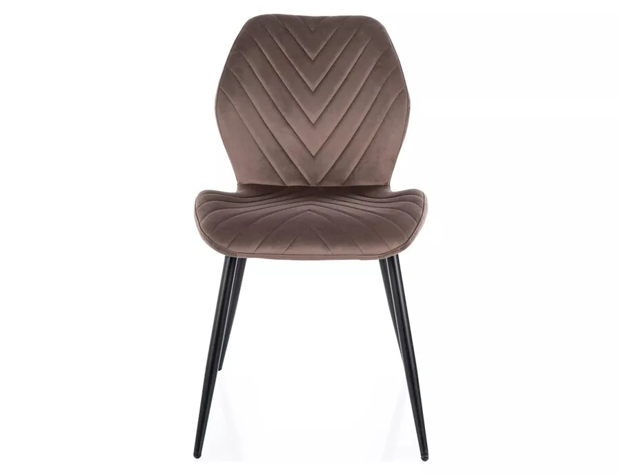 Krzesło tapicerowane welurowe MIKE Velvet - cappuccino Bluvel 38
